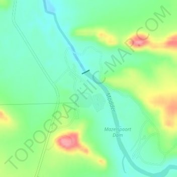 Maselspoort topographic map, elevation, terrain