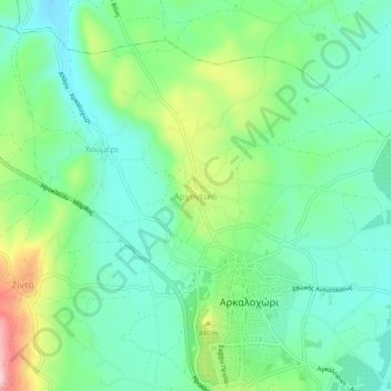 Archontiko topographic map, elevation, terrain