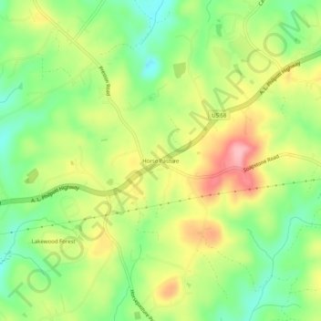 Horse Pasture topographic map, elevation, terrain