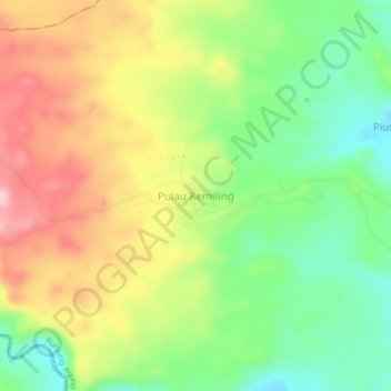 Pulau Kemiling topographic map, elevation, terrain