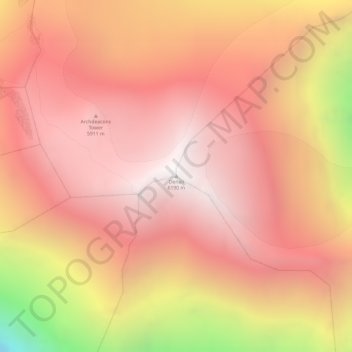 Denali topographic map, elevation, terrain