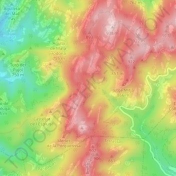 Cova Bonica topographic map, elevation, terrain