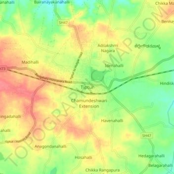 Tipaturu topographic map, elevation, terrain