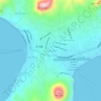 Potulando topographic map, elevation, terrain