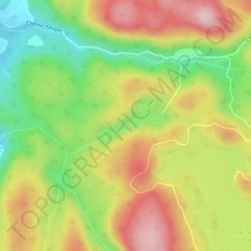 Lac Hughes topographic map, elevation, terrain