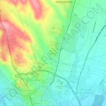 Navatejera topographic map, elevation, terrain