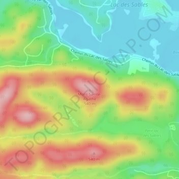 Mont Sainte-Agathe topographic map, elevation, terrain