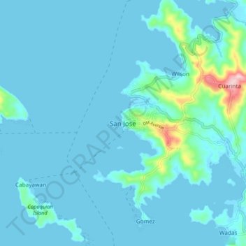 San Jose topographic map, elevation, terrain