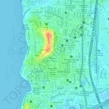 Pali Village topographic map, elevation, terrain