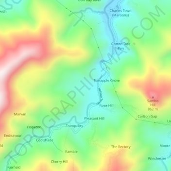 Orange Vale topographic map, elevation, terrain