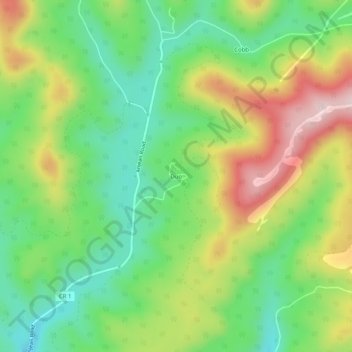 Duo topographic map, elevation, terrain