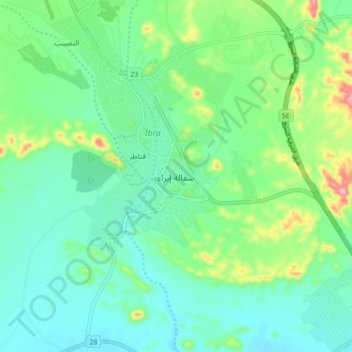 Ibra topographic map, elevation, terrain