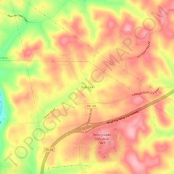 Slate Lick topographic map, elevation, terrain