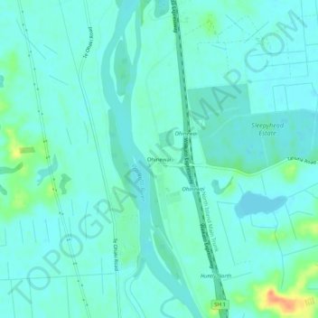 Ohinewai topographic map, elevation, terrain