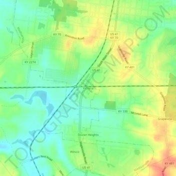 Victoria topographic map, elevation, terrain