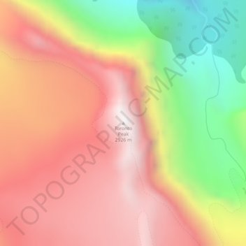 Toronto Peak topographic map, elevation, terrain
