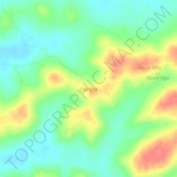 Oju Ota topographic map, elevation, terrain
