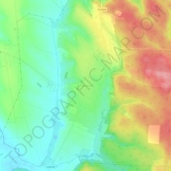 Turiatka topographic map, elevation, terrain