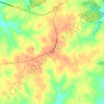 McRae topographic map, elevation, terrain