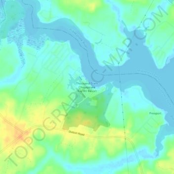 Thousand Trails Chesapeake Bay RV Resort topographic map, elevation, terrain