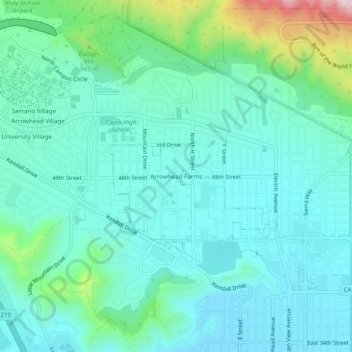 Arrowhead Farms topographic map, elevation, terrain