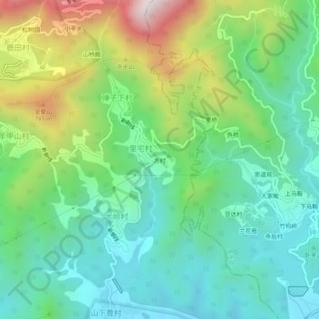 方村 topographic map, elevation, terrain