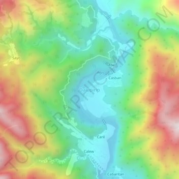 Dalupirip topographic map, elevation, terrain