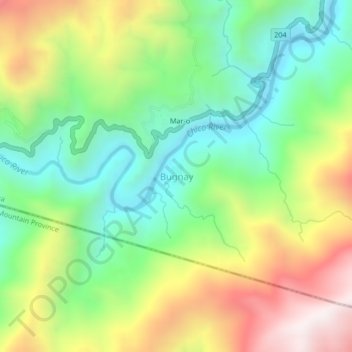 Bugnay topographic map, elevation, terrain