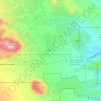 Alabama Hills topographic map, elevation, terrain