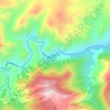 Mishawaka topographic map, elevation, terrain