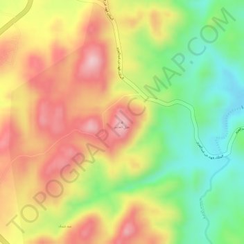 Alqaim Mountain topographic map, elevation, terrain
