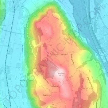 Belpberg topographic map, elevation, terrain