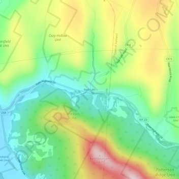 Red Falls topographic map, elevation, terrain