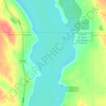 South Arm topographic map, elevation, terrain