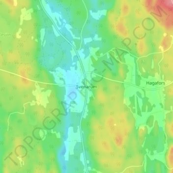 Svenarum topographic map, elevation, terrain