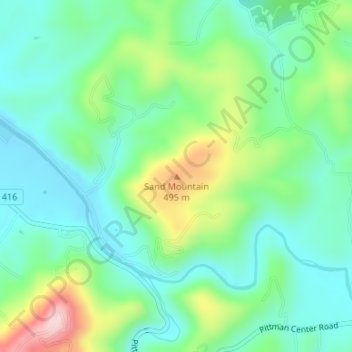 Sand Mountain topographic map, elevation, terrain