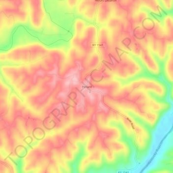 Pollard topographic map, elevation, terrain