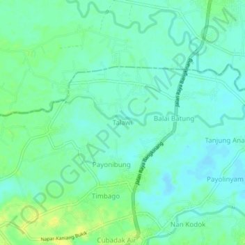 Talawi topographic map, elevation, terrain
