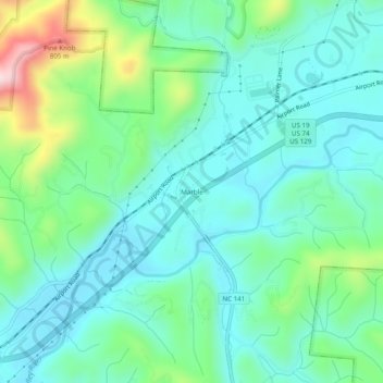 Marble topographic map, elevation, terrain
