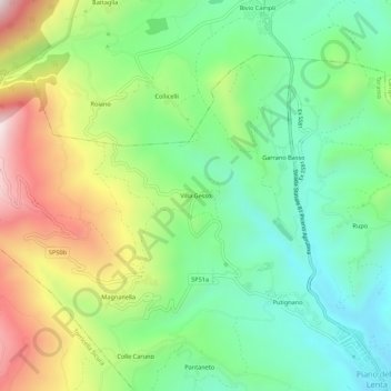 Villa Gesso topographic map, elevation, terrain