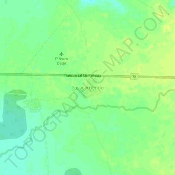 Pasacorriendo topographic map, elevation, terrain