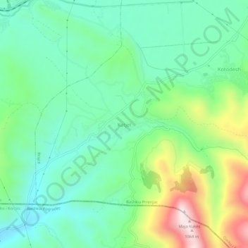 Katjel topographic map, elevation, terrain