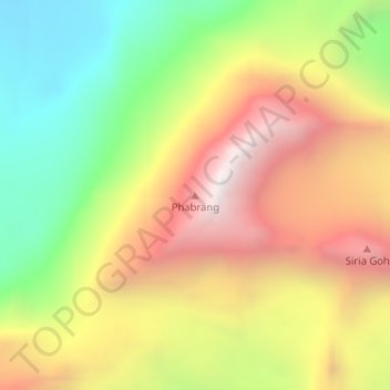 Phabrang topographic map, elevation, terrain