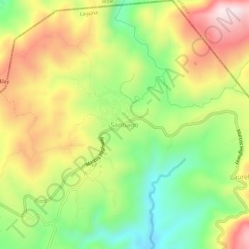 Santiago topographic map, elevation, terrain