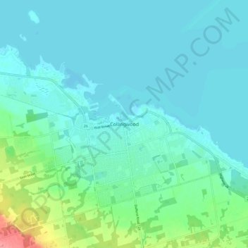 Collingwood topographic map, elevation, terrain