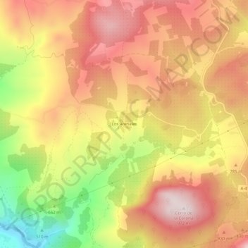 Los Arenales topographic map, elevation, terrain
