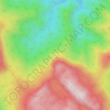 Andowia topographic map, elevation, terrain