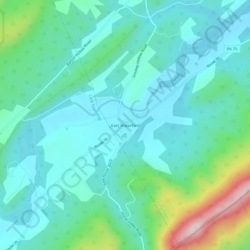 East Waterford topographic map, elevation, terrain