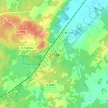 Tjörnarp topographic map, elevation, terrain