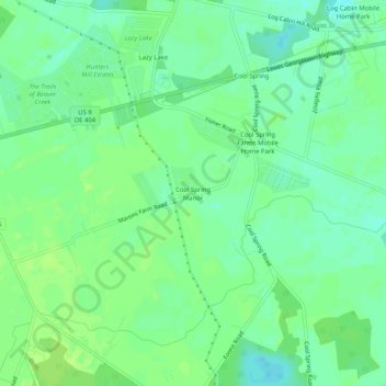 Cool Spring Manor topographic map, elevation, terrain